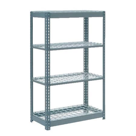 Global Industrial 4 Shelf, Boltless Shelving, Starter, 36inW x 24inD x 72inH, Wire Deck 255694